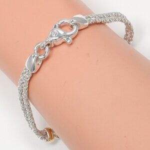TIFFANY&Co. Double Heart Rope Vintage Bracelet Wrist Size7" Silver925 27.9...